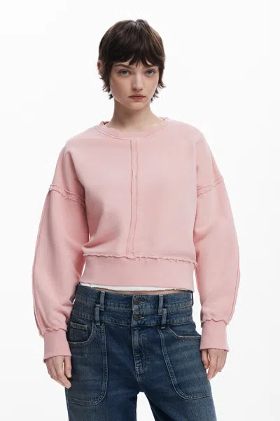 Desigual ステッチ入りスウェットシャツ In Red