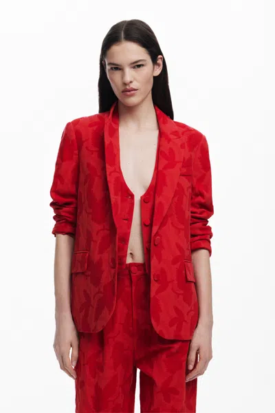 Desigual コントラストジャケット In Red