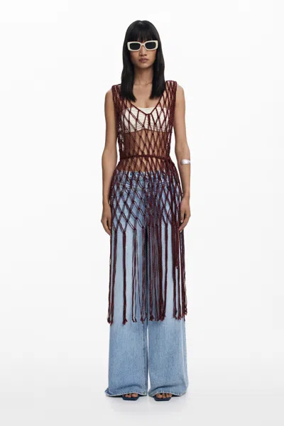 Desigual レッドパレオドレス In Metallic