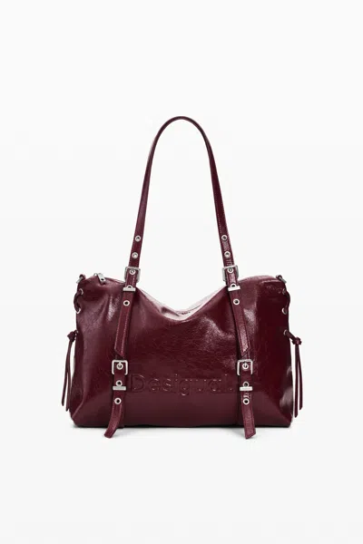 Desigual Large Shopper Bag In Red