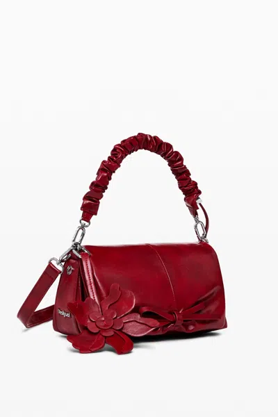 Desigual Red Bow Bag In Animal Print