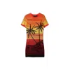 Desigual Red Viscose Midi In Multi