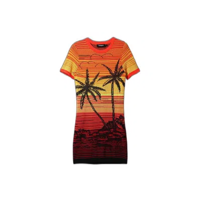 Desigual Viscose Women's Dress In Red
