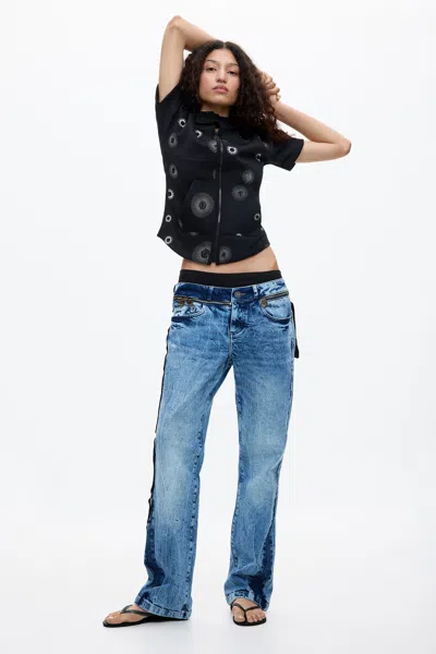 Desigual Regular Ottolinger Denim Trousers In Blue