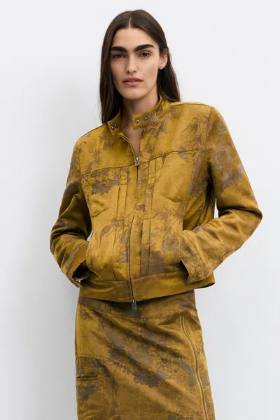 Desigual Regular Printed Jacket In Green