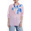 Desigual Relaxed Fit Cotton Button-up Shirt In Pink