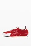 Desigual Retro Sneaker Tongue In Red
