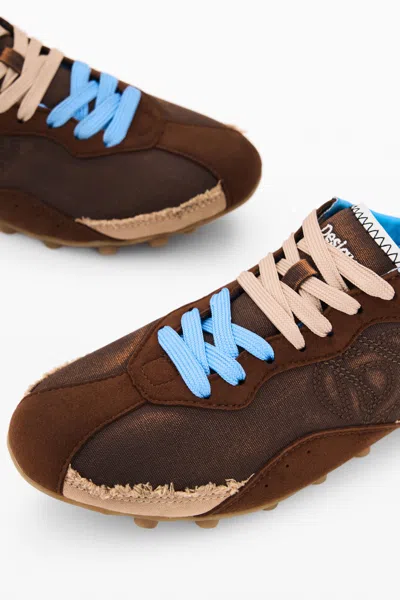 Desigual Retro Sports Sneakers In Brown