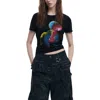 Desigual Reversible Graphic T-shirt In Black