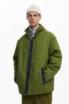 Desigual Reversible Padded Jacket In Blue