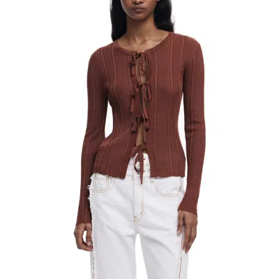 Desigual Rib Tie Front Top