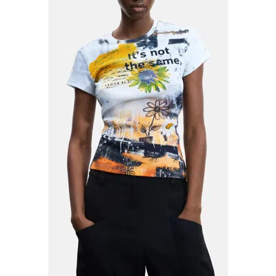 Desigual Rib Top In Blue