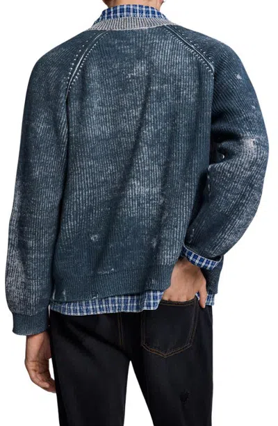 Desigual Ribbed Cardigan In Black