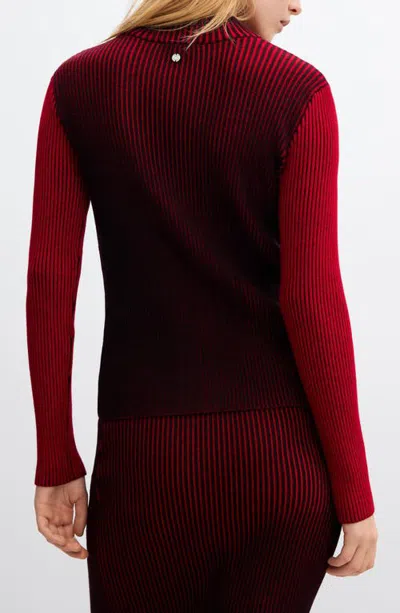 Desigual Ribbed Fine Gauge Sweater In Red