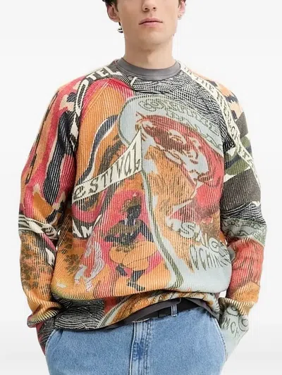 Desigual Ribbed-knit Sweater In Multi