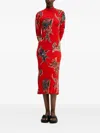 Desigual Ribbed Midi Dress In Red