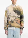 Desigual Ribbed Print Sweater In Neutral