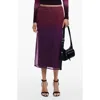 Desigual Ribbo Ombré Midi Skirt In Burgundy