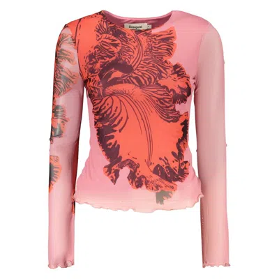 Desigual Rosa Viscosa Women T-shirt In Multi