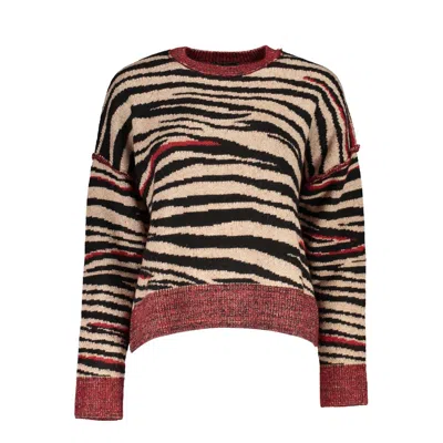 Desigual Rosso Polyester Women Sweater Turtleneck In Multi