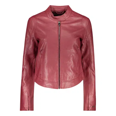 Desigual Rosso Polyurethane Women Jacket In Pink