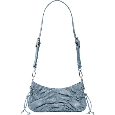 Desigual Ruched Denim Crossbody Bag In Blue