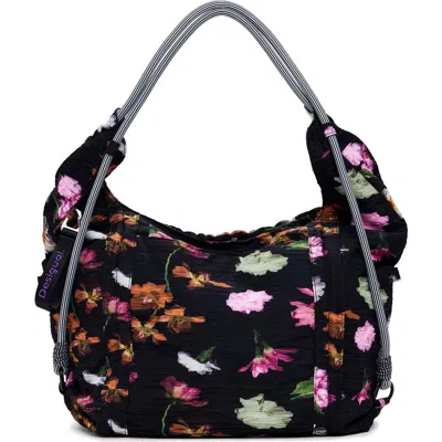 Desigual Ruched Floral Shoulder Bag