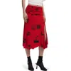 Desigual Collage Skirt With Turned Waist In Red