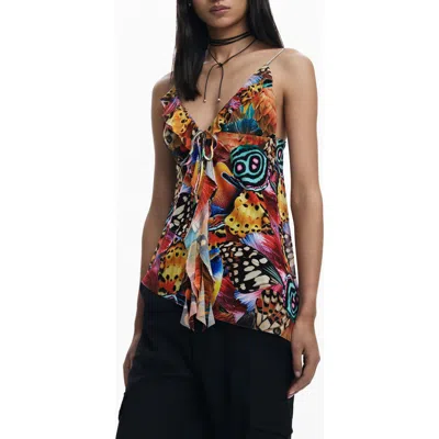 Desigual Ruffle Camisole In Black