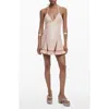 Desigual Ruffle Halter Cotton Minidress In Pink