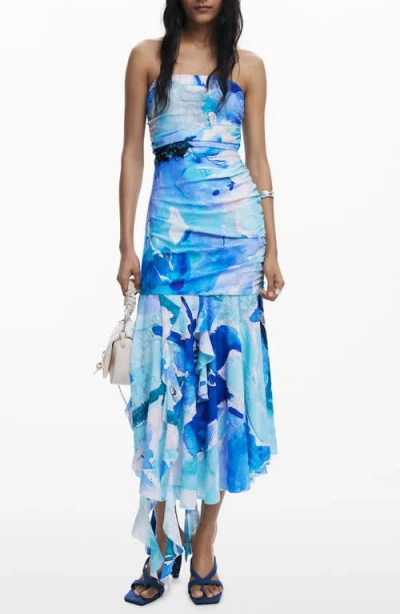 DESIGUAL DESIGUAL RUFFLE SHIRRED DRESS