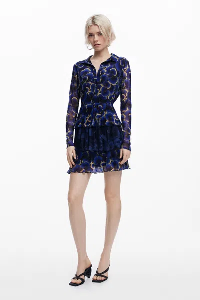 Desigual Ruffled Dress M.c.lacroix In Blue