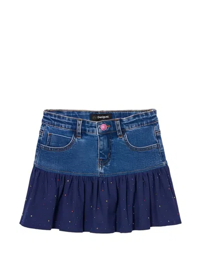Desigual Kids' Ruffled Skirt In Blue