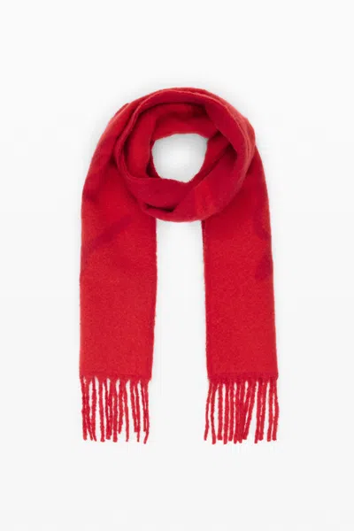Desigual Scarf With Fringes In Red