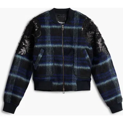 Desigual Sequin Appliqué Crop Jacket In Multi