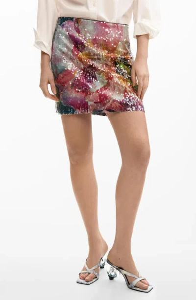 Desigual Sequin Miniskirt In Multi