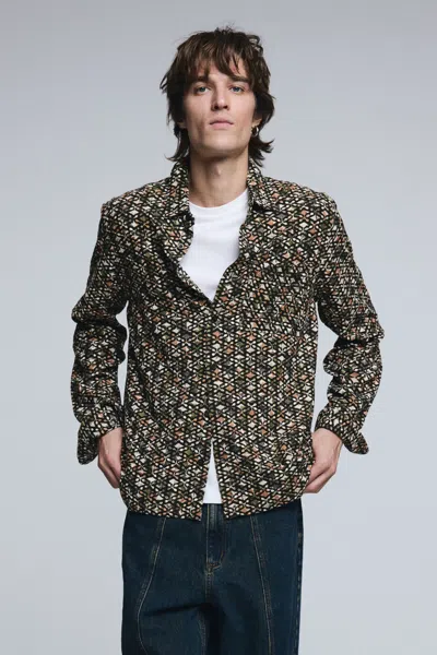 Desigual Shirt For Men Jacquard In Green