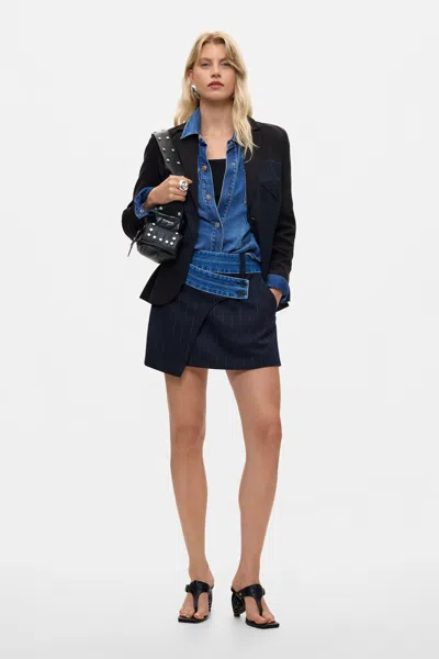 Desigual Short Combined Skirt In Blue