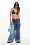 Desigual Short Crochet Sarong In Black