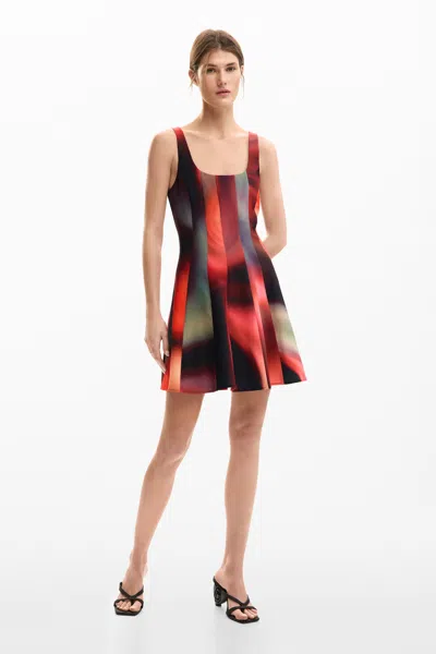 Desigual Short Dress Panels In Multi