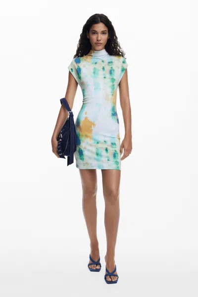 Desigual Short Floral Sheath Dress In Multi