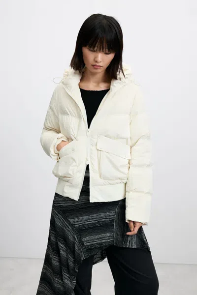 Desigual Short Regular Quilted Jacket In Neutral