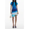 Desigual Short Sleeve Asymmetric Sheath Dress In Blue