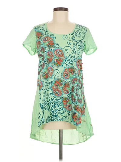 Pre-owned Desigual Short Sleeve Blouse In Green