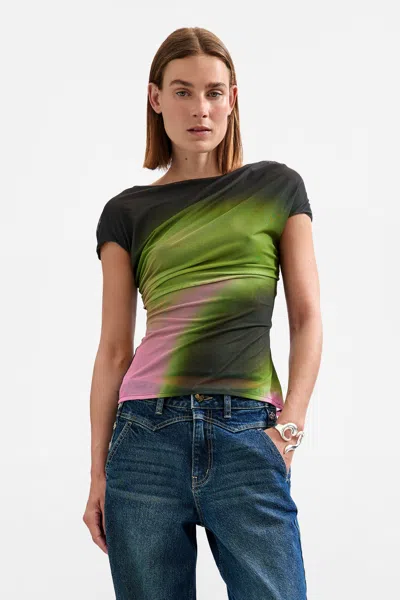 Desigual Short Sleeve Knit T-shirt In Black