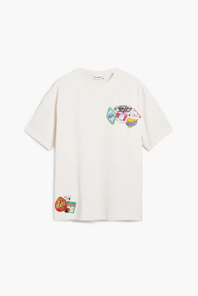 Desigual Short-sleeve T-shirt With Embroidery In Neutral