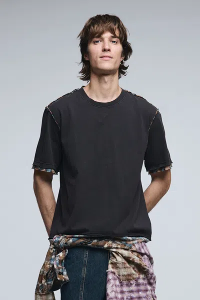 Desigual Short-sleeved T-shirt Seam Details In Black