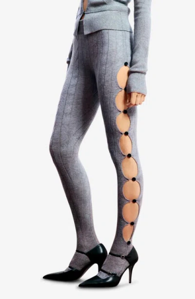 Desigual Side Cutout Leggings In Gray