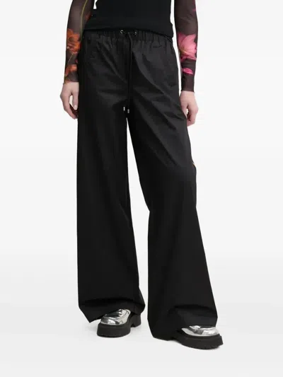 Desigual Side-stripe Palazzo Pants In Black