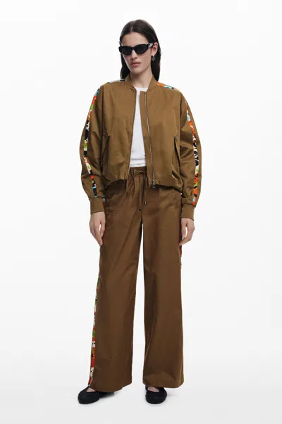 Desigual Side Stripe Pants M.c. Lacroix In Brown